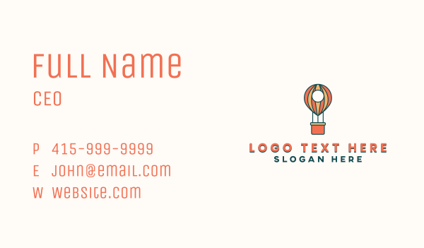 Air Balloon Locator Business Card Design Image Preview