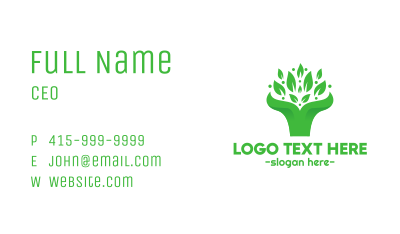 Green Leaf Bouquet  Business Card Image Preview