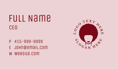 Afro Hair Woman  Business Card Image Preview