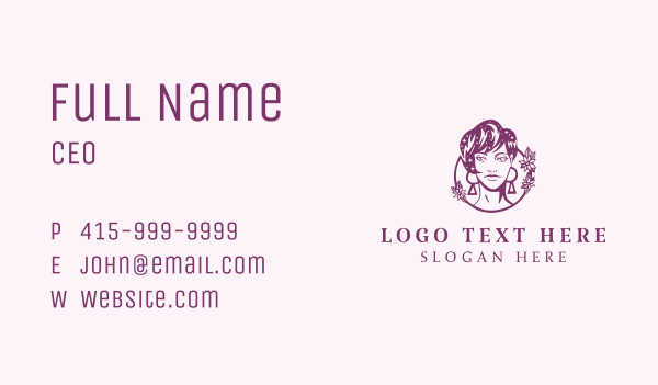 Purple Lady Hair Salon Business Card Design Image Preview