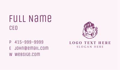 Purple Lady Hair Salon Business Card Image Preview