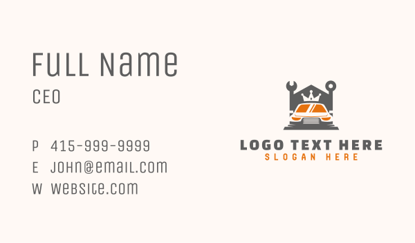 Wrench Crown Mechanic Business Card Design Image Preview
