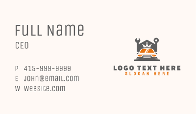 Wrench Crown Mechanic Business Card Image Preview