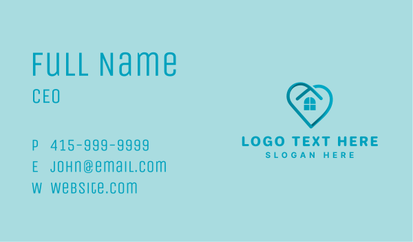 Heart House Real Estate Business Card Design Image Preview