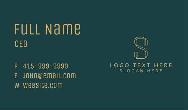 Gold Corporate Letter S Business Card Design Image Preview