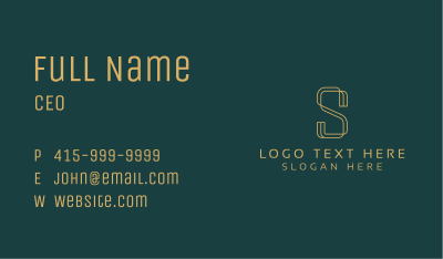Gold Corporate Letter S Business Card Image Preview