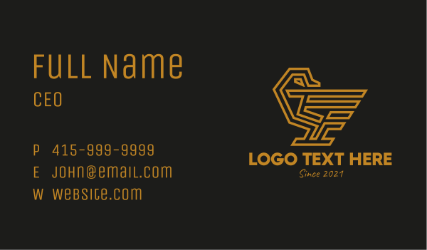 Golden Geometric Duck  Business Card Design Image Preview