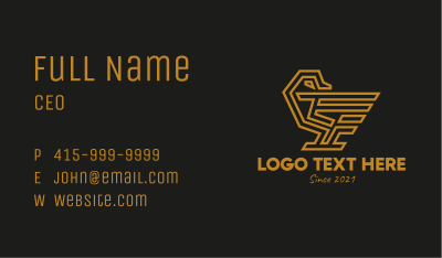 Golden Geometric Duck  Business Card Image Preview
