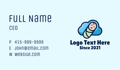 Cloud Baby Swaddle Business Card Image Preview