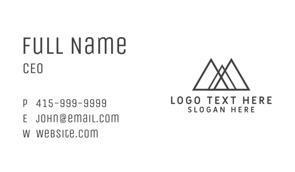 Modern Abstract Mountain Camp Business Card Design Image Preview