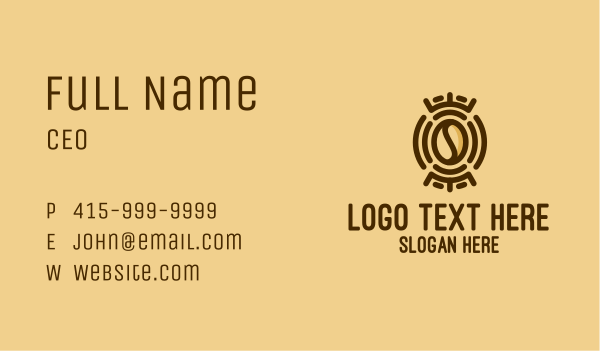 Tribal Coffee Bean  Business Card Design Image Preview