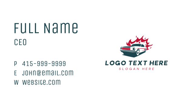 Flaming Auto Car  Business Card Design Image Preview