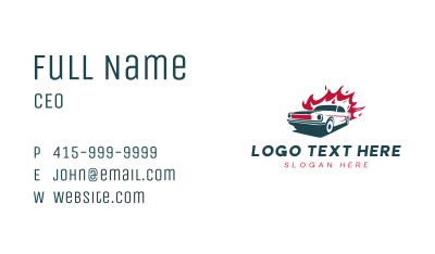 Flaming Auto Car  Business Card Image Preview