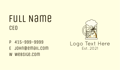 Tropical Beer Mug Business Card Image Preview