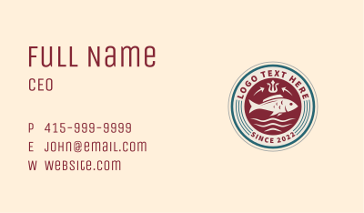 Ocean Fish Restaurant Business Card