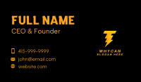 Yellow Thunderbolt Letter T Business Card Image Preview