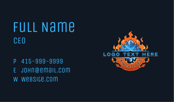 Fire Ice Temperature Business Card Design Image Preview