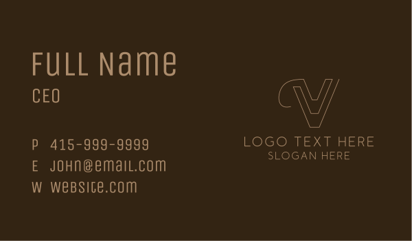 Startup Business Letter V Business Card Design Image Preview