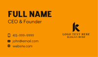 Modern Creative Letter K Business Card Design
