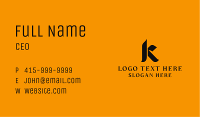 Modern Creative Letter K Business Card Image Preview