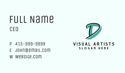 Graffiti Letter D Business Card Image Preview