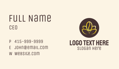 Golden Coffee Bean Business Card Image Preview