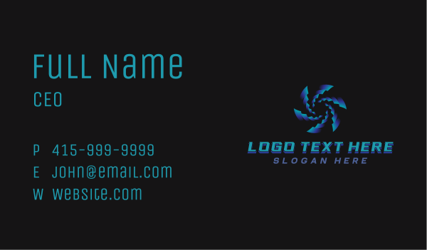 Spiral Blade Vortex Business Card Design Image Preview