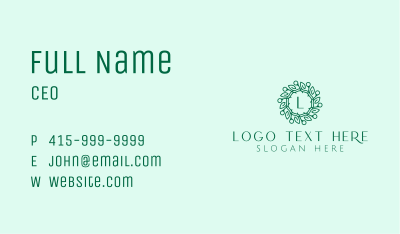 Elegant Leaf Wreath Lettermark Business Card Image Preview