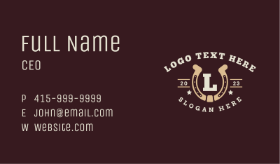 Western Horseshoe Letter Business Card Image Preview