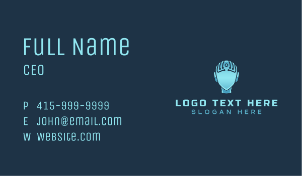 Cyber Brain Technology Business Card Design Image Preview