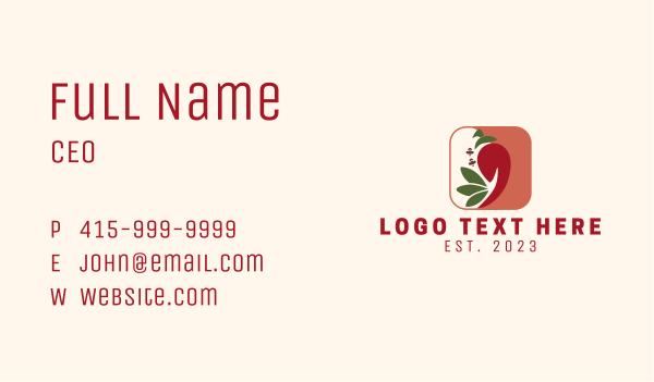 Chili Spice Emblem Business Card Design Image Preview