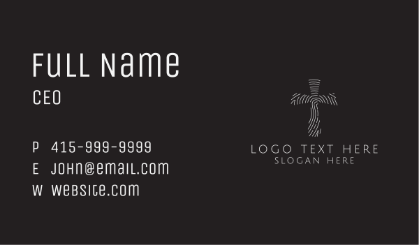 Religious Cross Thumbmark Business Card Design Image Preview