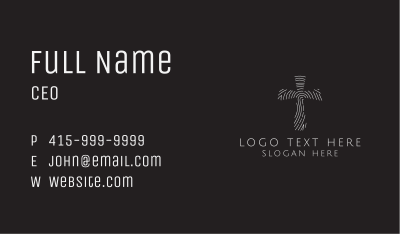 Religious Cross Thumbmark Business Card