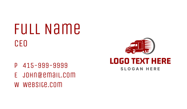 Express Delivery Truck Business Card Design Image Preview