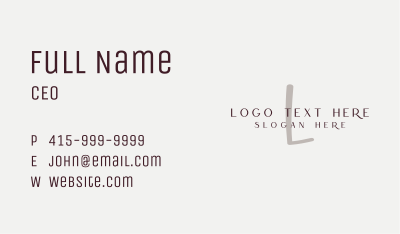 Feminine Lifestyle Letter Business Card Image Preview