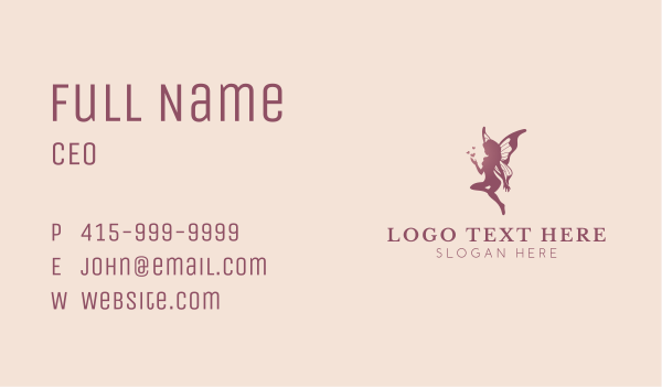 Magical Flying Fairy Business Card Design Image Preview