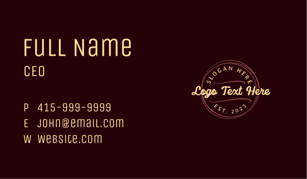 Cursive Generic Wordmark Business Card Design Image Preview