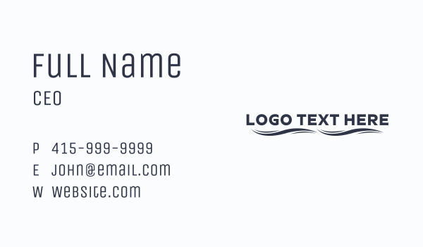 Wave Business Wordmark Business Card Design Image Preview