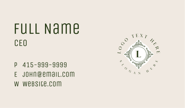 Elegant Ornament Frame Business Card Design Image Preview