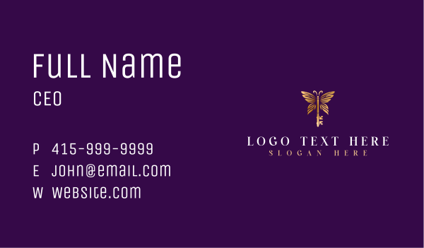 Butterfly Key Wing Business Card Design Image Preview