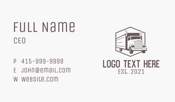 Delivery Cargo Truck  Business Card Design Image Preview