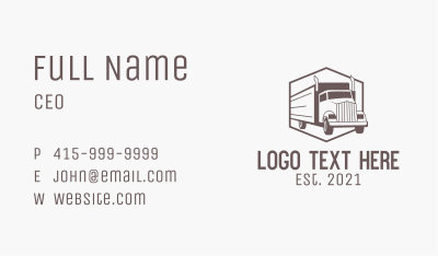 Delivery Cargo Truck  Business Card Image Preview