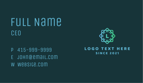 Geometric Tile Letter Business Card Design Image Preview