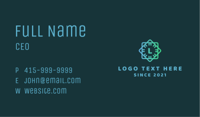 Geometric Tile Letter Business Card Image Preview