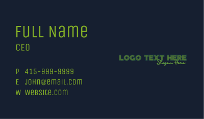 Vintage Neon Wordmark Business Card Image Preview