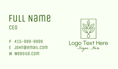 Leaf Droplet Frame Business Card Image Preview