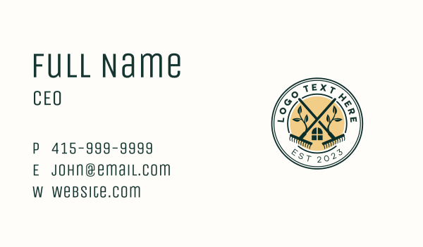 Home Gardening Rake Business Card Design Image Preview