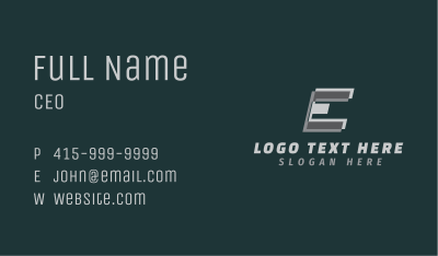Gray Business Letter E Business Card Image Preview