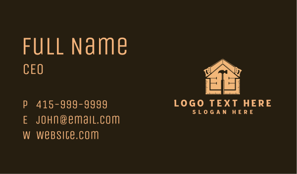 Carpentry Construction Handyman Tools  Business Card Design Image Preview