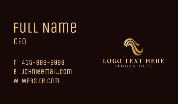 Abstract Beauty Gold Hair Business Card Design Image Preview